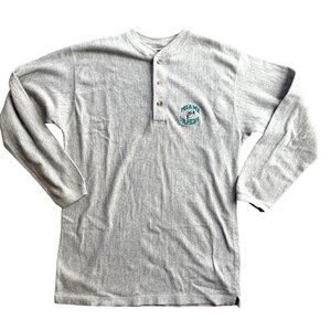 Vintage Miami Dolphins Henley Shirt L Knights Athletics 1998 NFL Gray Y2K 90s